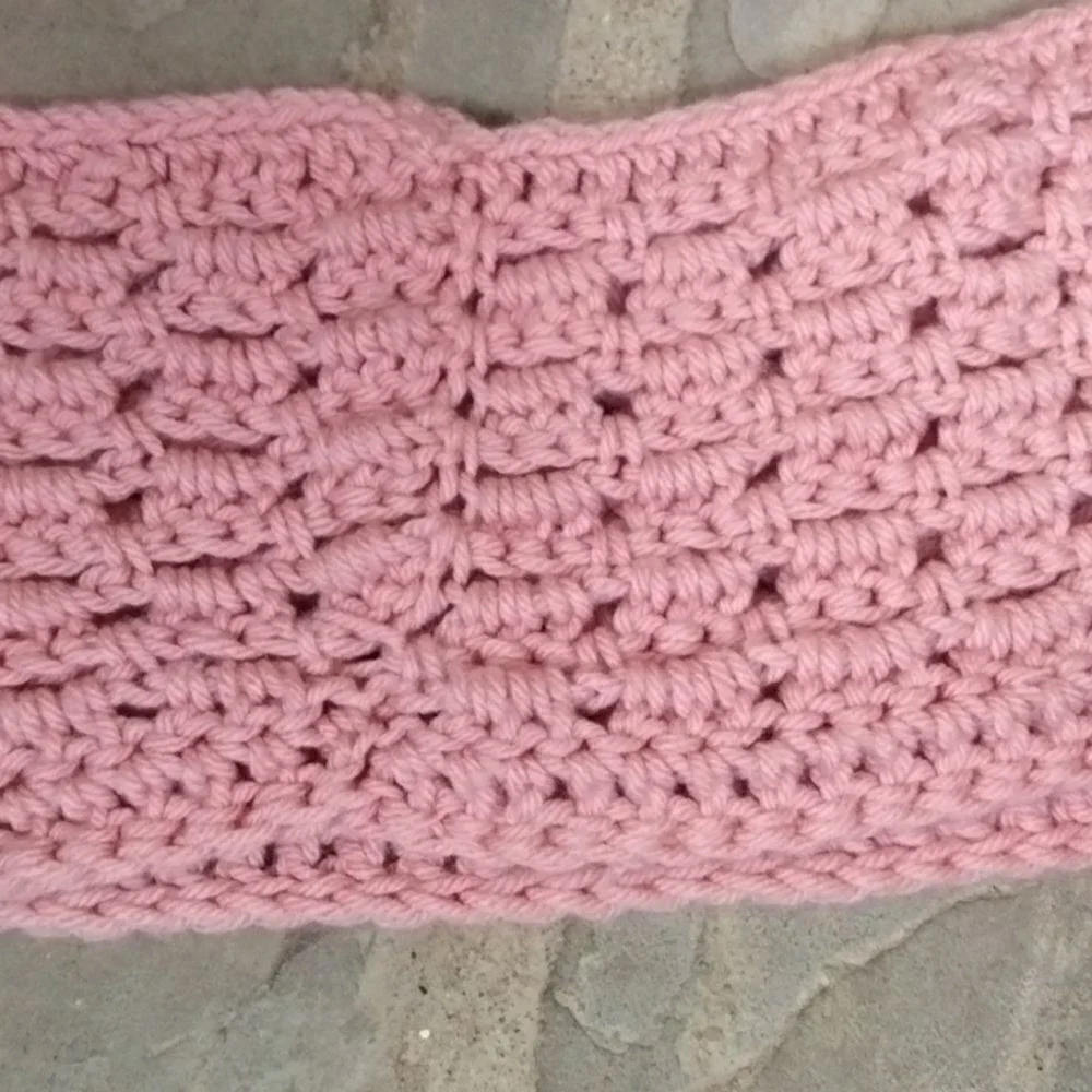 Handmade Pink‎ Crochet Neck Warmer Cowl Soft Knit Winter Scarf Accessory Barbie